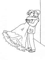 coloriage le baiser des maries
